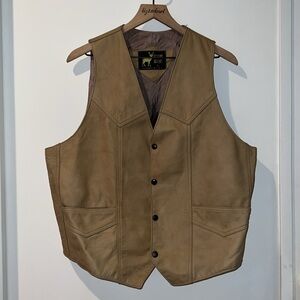 Vintage Men's Tan Leather Vest